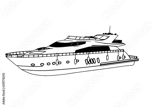 sketch of a yacht vector