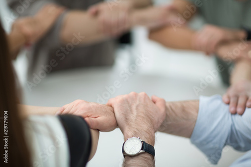 blurred image of a successful business team