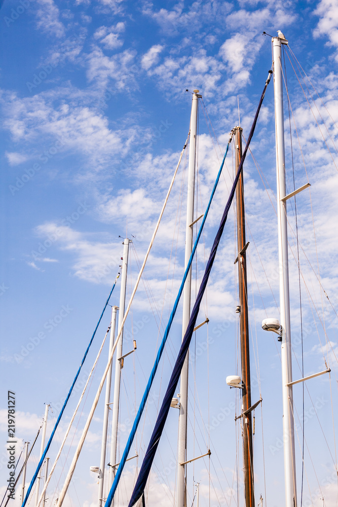 sailboats, fishing boats and yachts close from overhead sailboats, fishing boats and yachts close from overhead