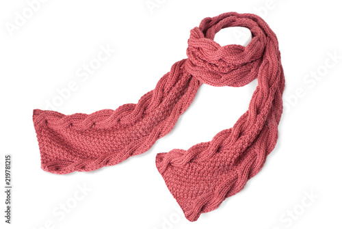 Terracotta scarf handmade on a white background