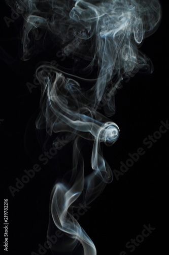 White smoke texture on black background