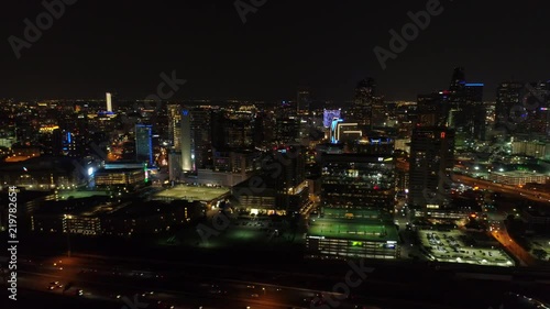 Wallpaper Mural Aerial Downtown Dallas amazing night footage 4k Torontodigital.ca