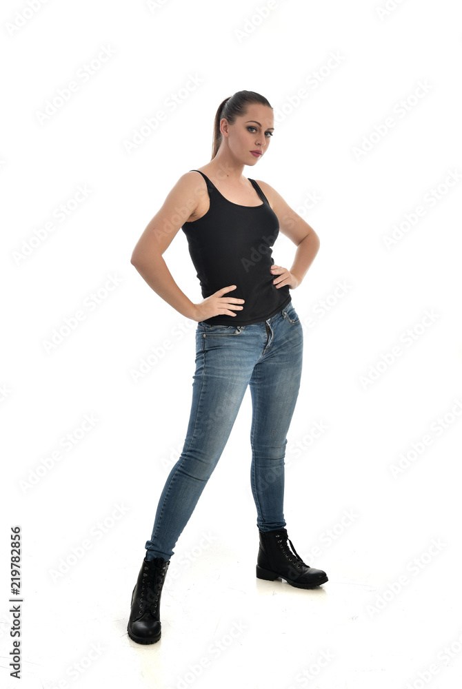 Senior woman in single straight leg stretch pose. Attractive senior blond  woman in single straight leg stretch pose in the | CanStock