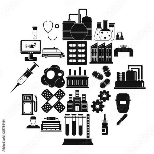 Processing plant icons set. Simple set of 25 processing plant vector icons for web isolated on white background