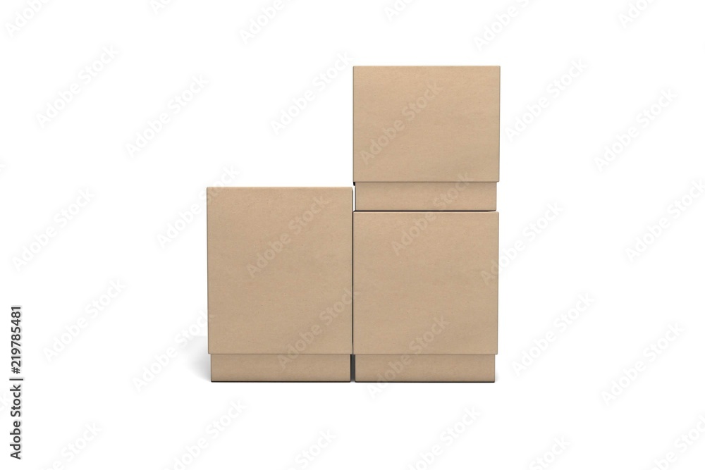 Obraz premium Cardboard boxes on a white background