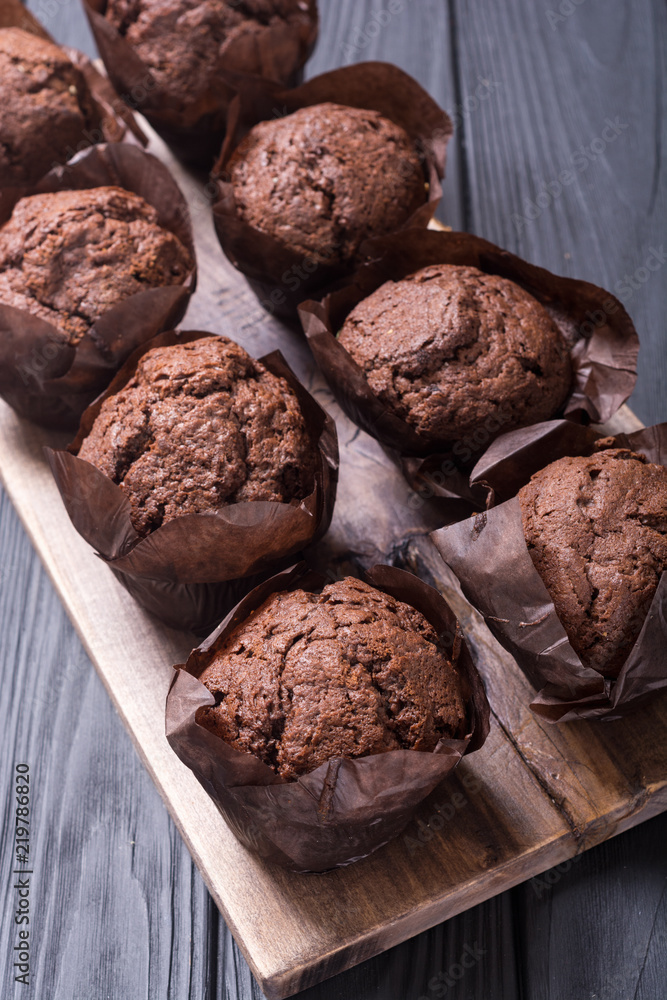 Sweet dessert chocolate muffins or cupcake Sweet dessert chocolate muffins or cupcake