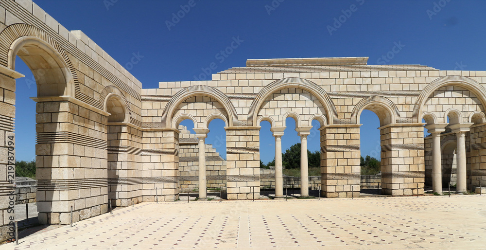 The Great Basilica at the first Bulgarian ancient capital city of Pliska. The largest Christian cathedral in the medieval Southeastern Europe. 