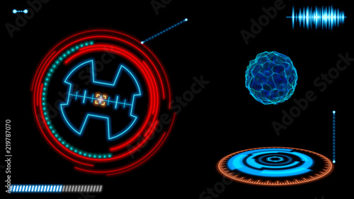 Futuristic HUD interface el...