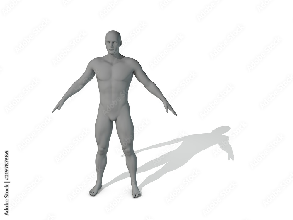 Standing man. Isolated on white background. 3D rendering illustration. Standing man. Isolated on white background. 3D rendering illustration.