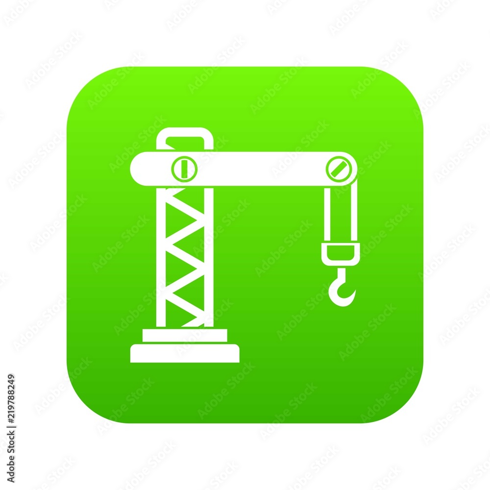 Crane icon digital green for any design isolated on white vector illustration Crane icon digital green for any design isolated on white vector illustration