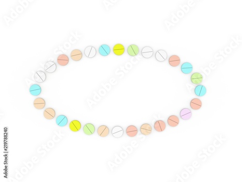 Color Pills frame. Isolated...