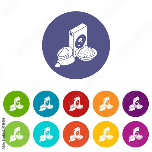Corn flour icons color set vector for any web design on white background