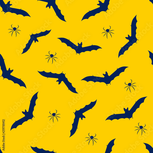 Halloween backround pattern. Bat seamless pattern. Vector illustration.