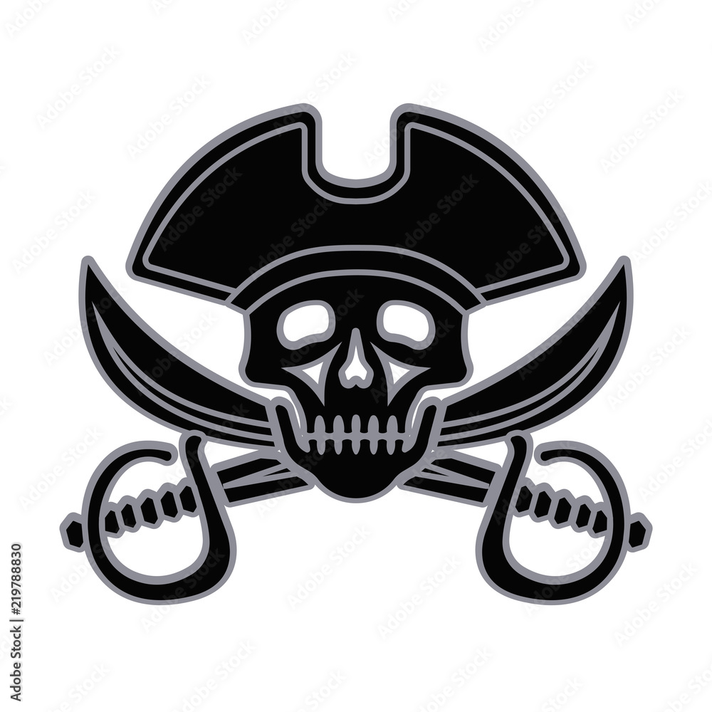Piracy - the concept of cyber security vector icon.