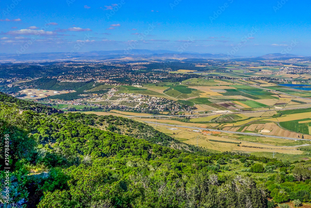 View of Armageddon Valley from Carmel mountain, Israel