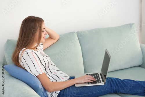 Female freelancer working o...