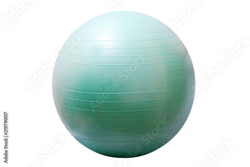 Obraz na płótnie Close up of an orange fitness ball isolated on white background w salonie