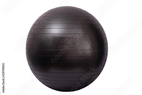 Obraz na płótnie Close up of an orange fitness ball isolated on white background w salonie