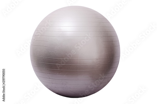 Obraz na płótnie Close up of an orange fitness ball isolated on white background w salonie