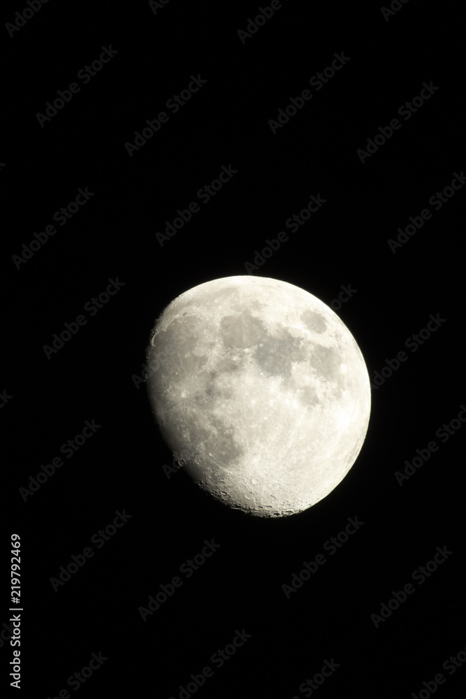 Fototapeta premium half moon in dark sky of Sao Paulo city, Brazil