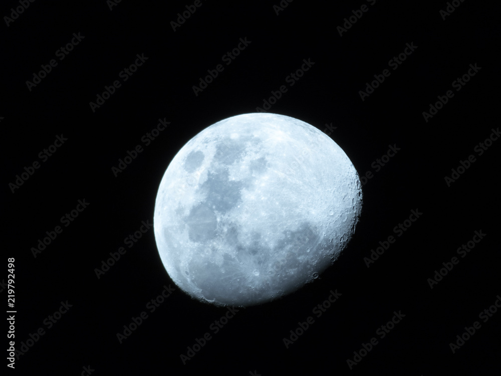 half moon in dark sky of Sao Paulo city, Brazil half moon in dark sky of Sao Paulo city, Brazil