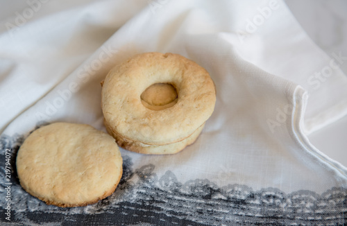 Homemade Biscuit or cookie on white 