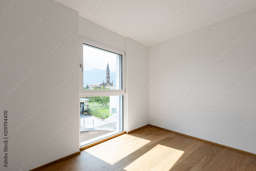 Empty white room with window, concept Empty white room with window, concept