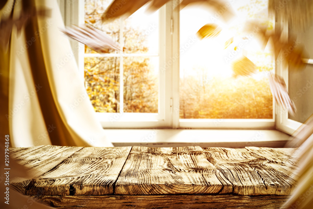 desk of free space and autumn window desk of free space and autumn window