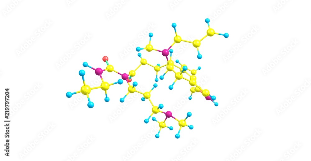 Naklejka premium Cabergoline molecular structure isolated on white
