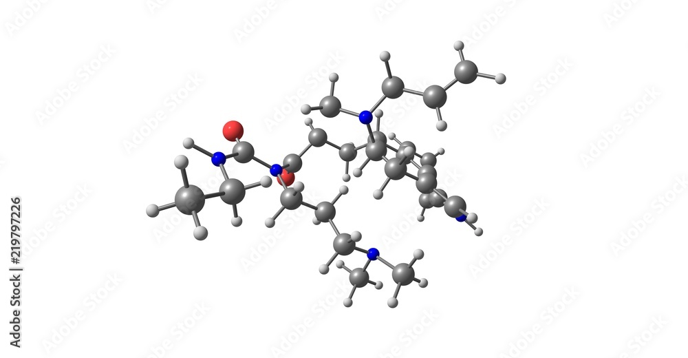 Fototapeta premium Cabergoline molecular structure isolated on white