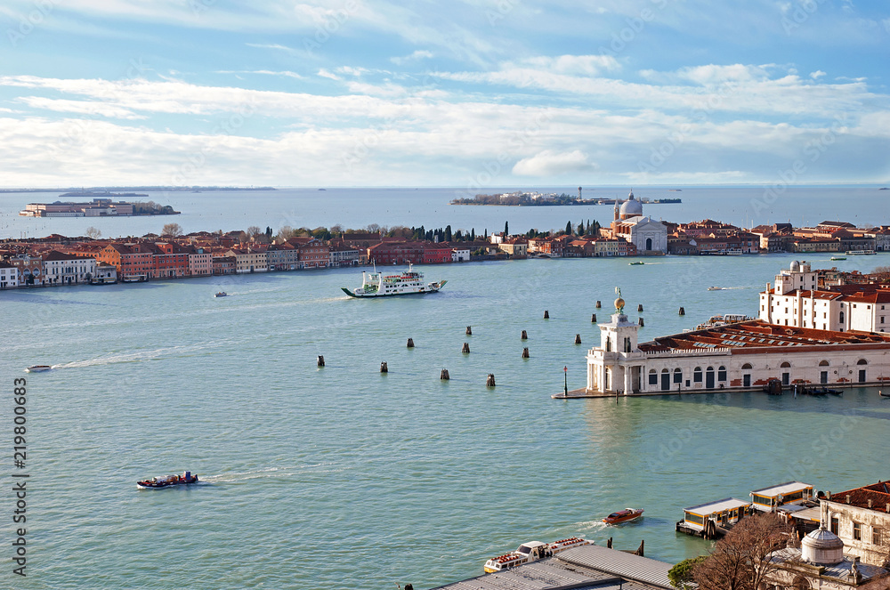 Aerial view of Venice lagoon