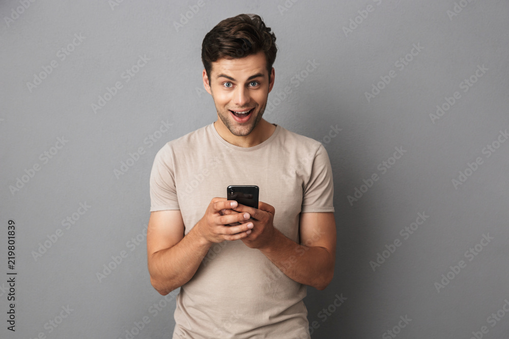 Portrait of a happy young man in t-shirt Portrait of a happy young man in t-shirt