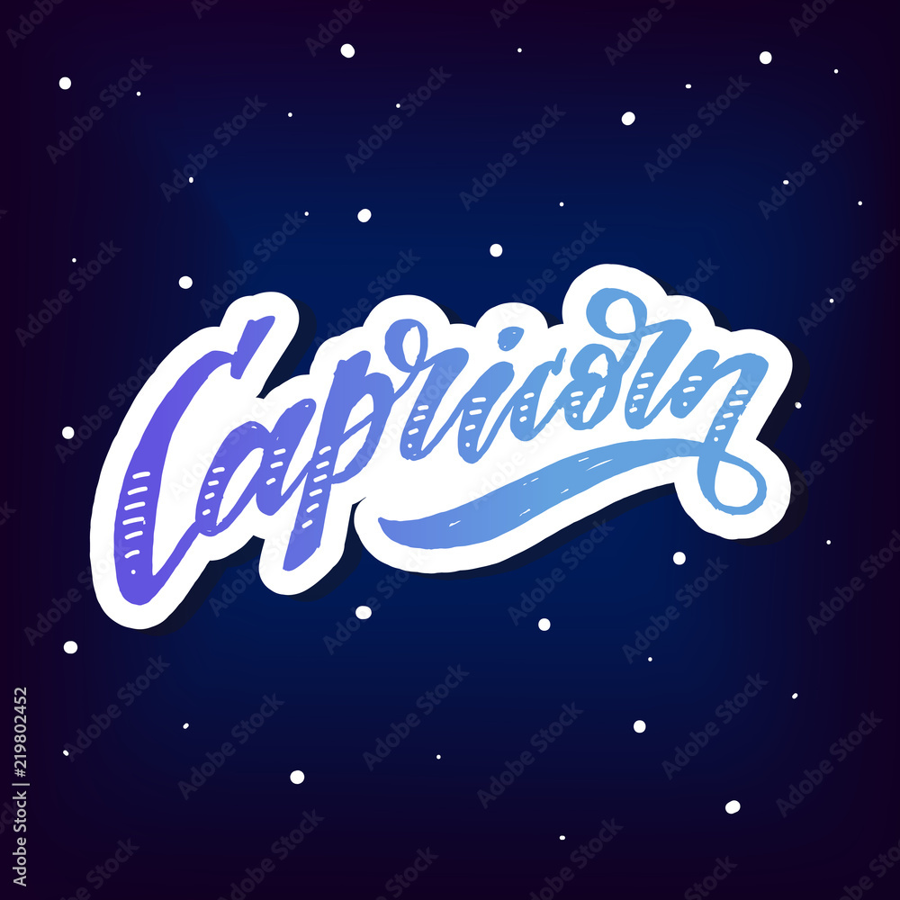 Capricorn lettering Calligraphy Brush Text horoscope Zodiac sign Capricorn lettering Calligraphy Brush Text horoscope Zodiac sign