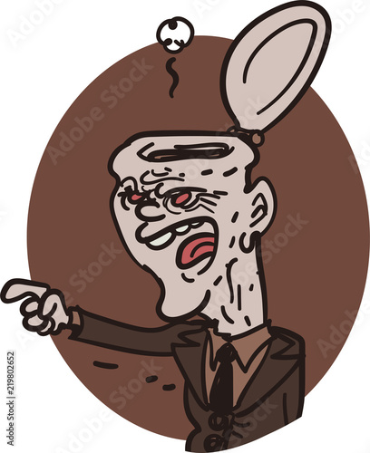 politician toilet head funny cartoon vector illustration