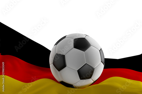 flag of Germany with soccer ball 3d-illustration isolated