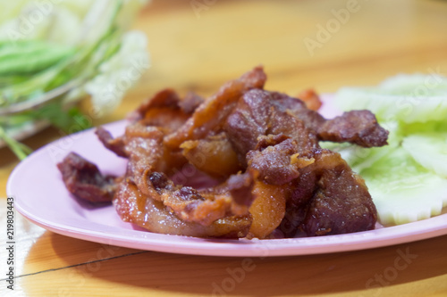 Sun-dried pork fried