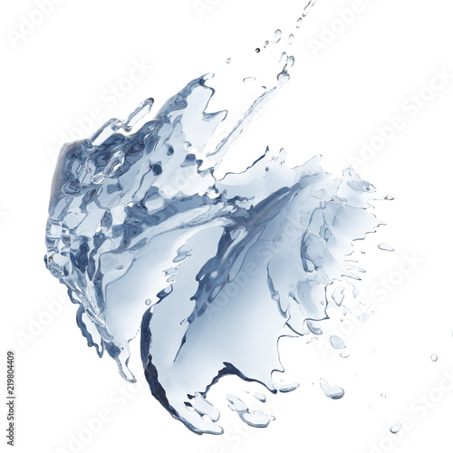 Splashing blue sparkling pure water. Abstract nature background