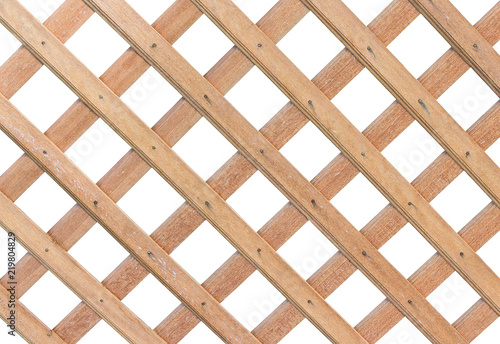 Wooden lattice on white background