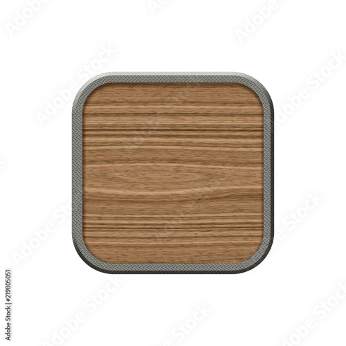 Wooden badge with metallic ...