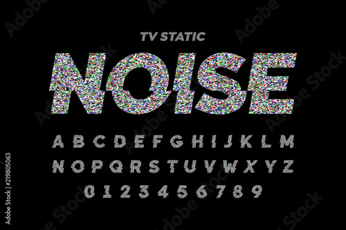 TV static noise effect font design
