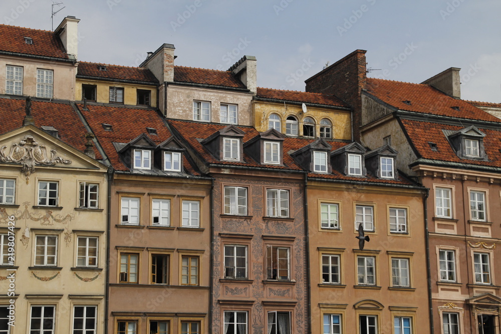 Fototapeta premium Casas en el centro histórico de Varsovia, Polonia