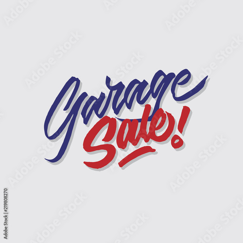 garage sale hand lettering typography sales and marketing shop store signage poster	