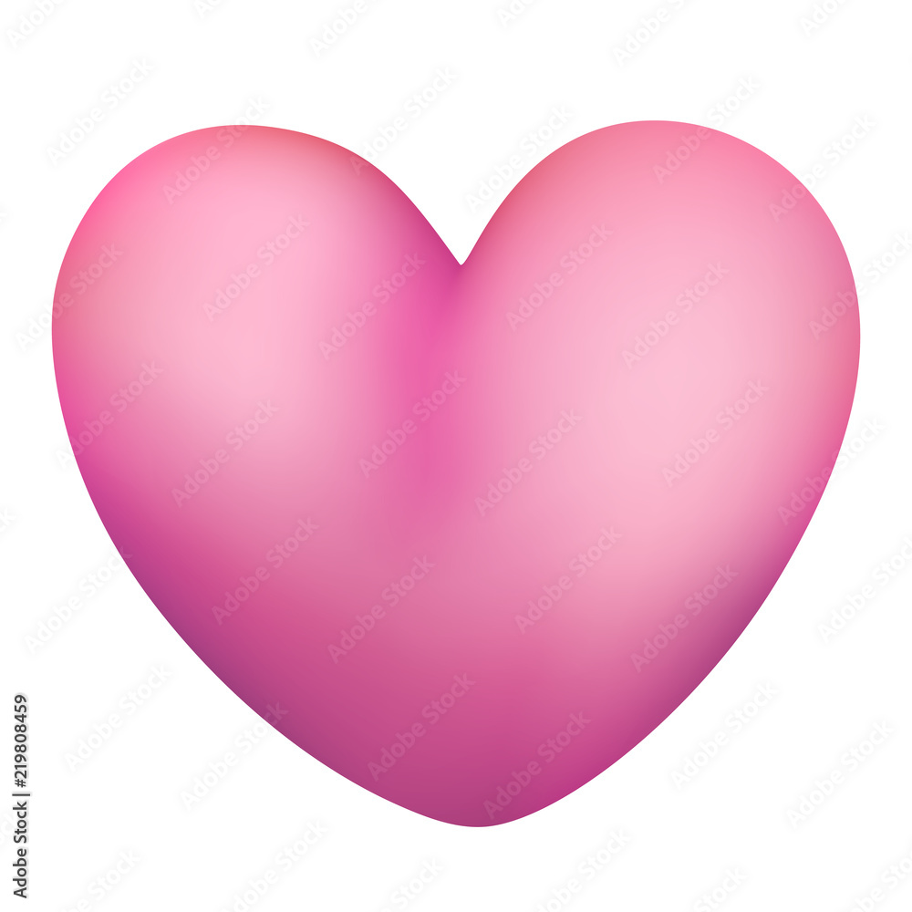 Beautiful red heart  volumetric red heart - for stock vector. 