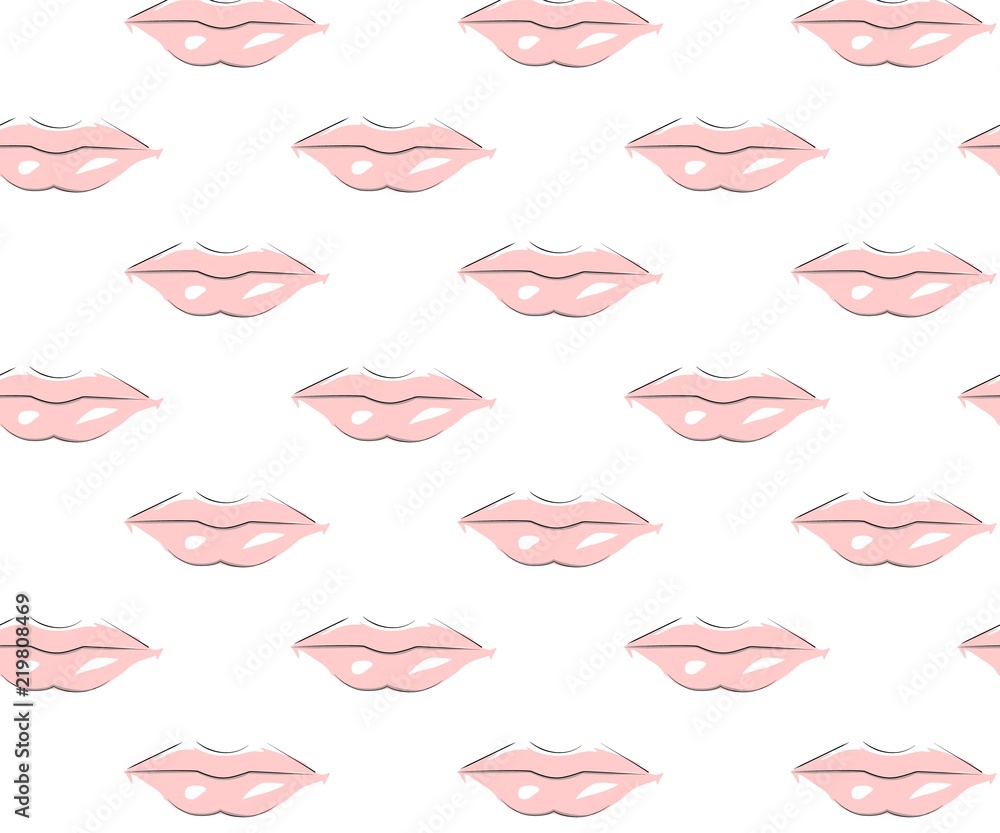 seamless pattern of pink lips with white glare seamless pattern of pink lips with white glare