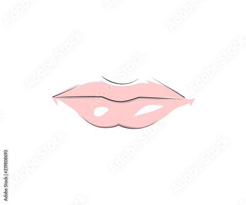 Vector icon of pink lips.