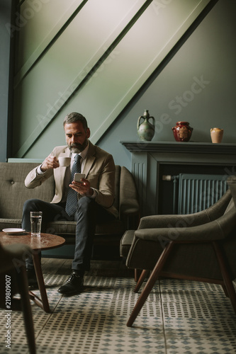 Handsome senior businessman...