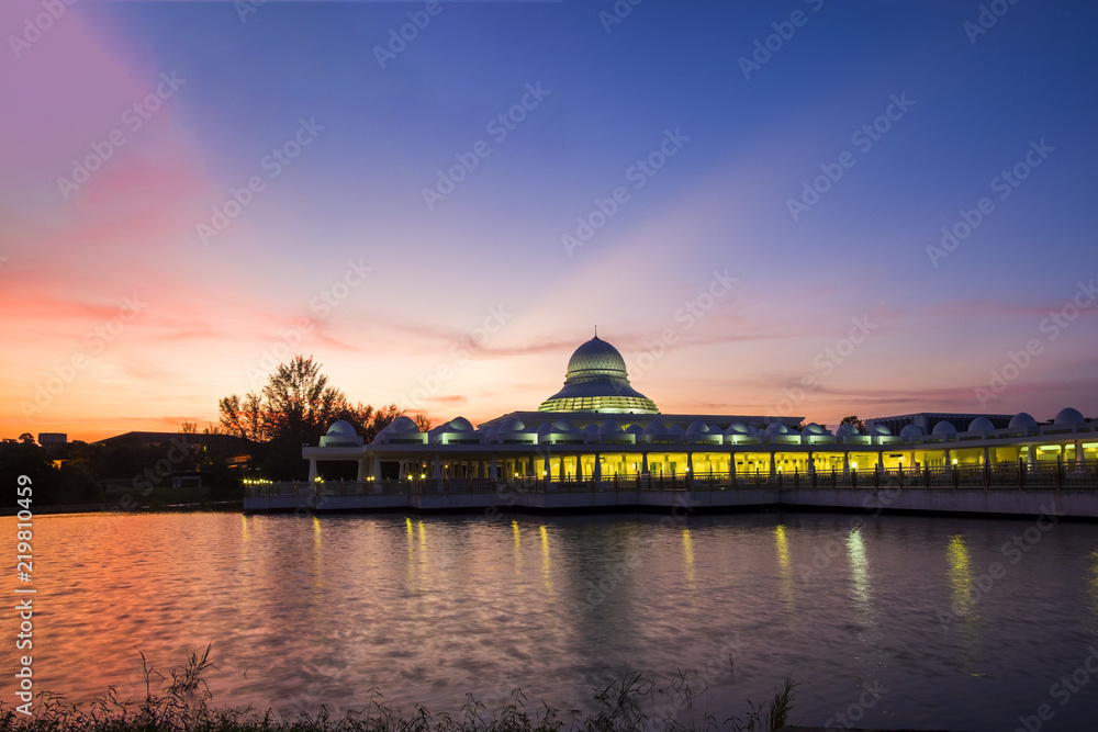 beautiful sunset with ray at Ipoh ,Malaysia with reflection. soft focus,blur available when view at full resolution.