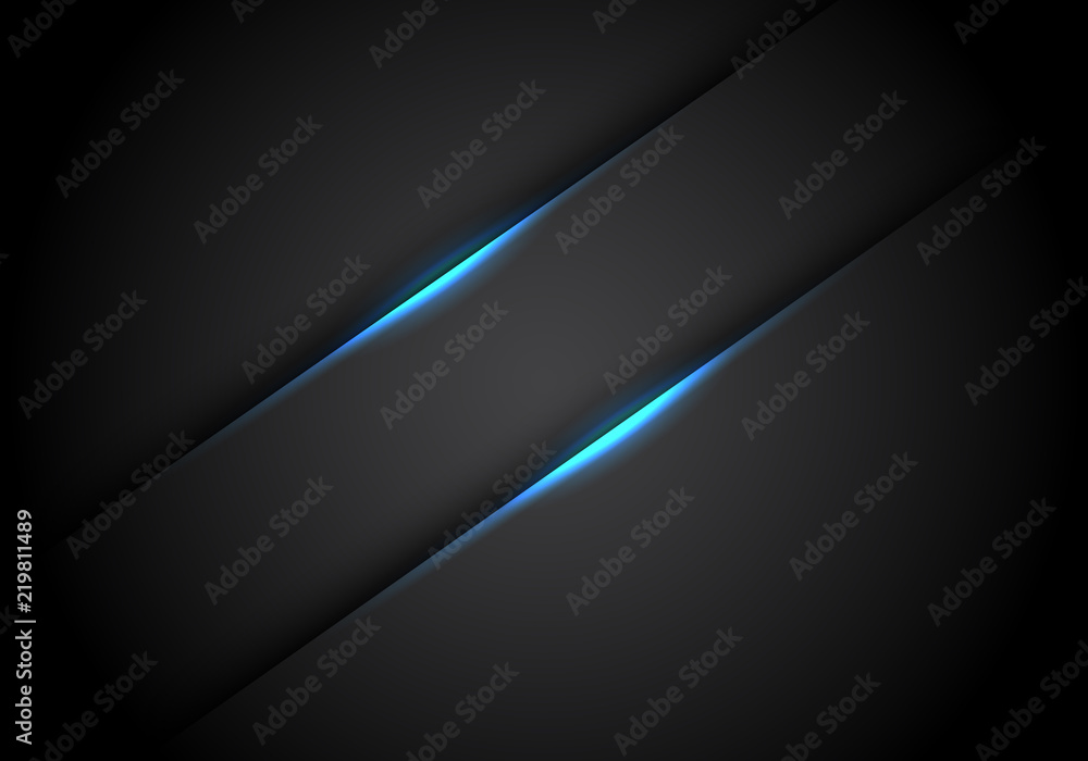 Abstract blue light line banner shadow on black blank space design modern futuristic technology background vector illustration. Abstract blue light line banner shadow on black blank space design modern futuristic technology background vector illustration.