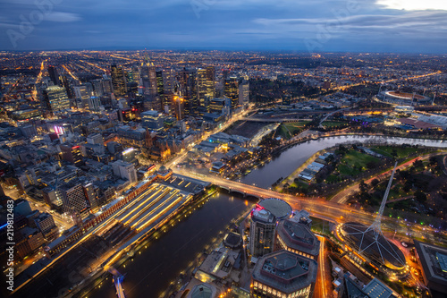 Melbourne Aerial View at Night © FiledIMAGE