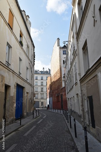 Fototapeta Naklejka Na Ścianę i Meble -  Ruelle pavée à Paris, France